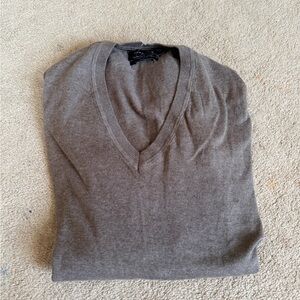 Zara Men's V-Neck Sweater - Taupe